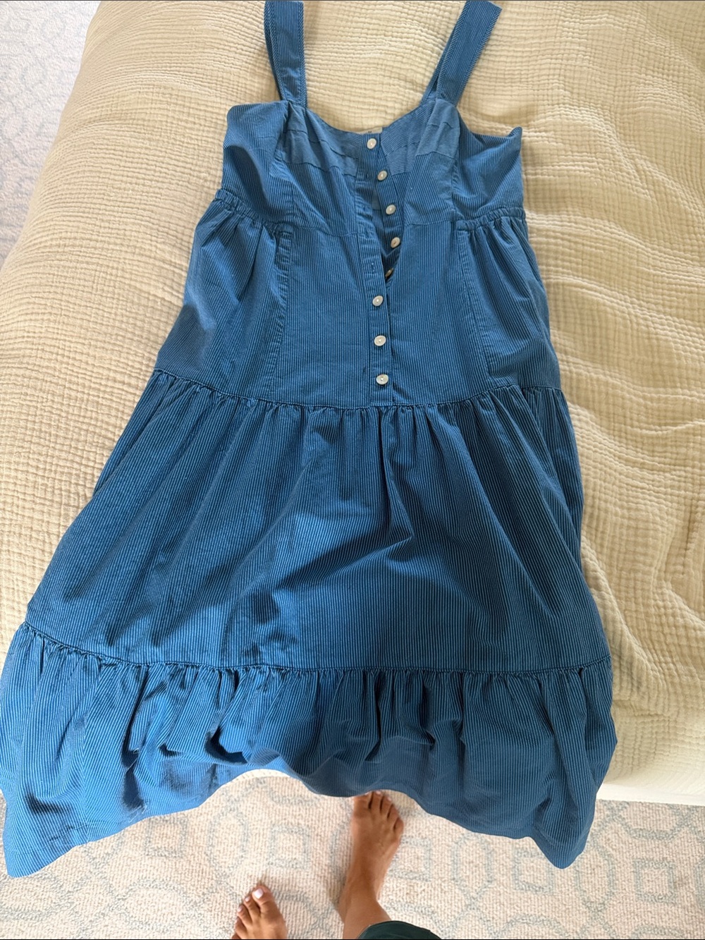 Madewell Blue and Cream Maxi Dress - Picture 2 of 3